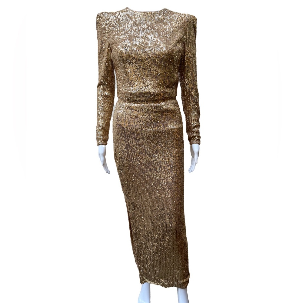 Guess Marciano Gold Sequin Skirt Set |  Size Small